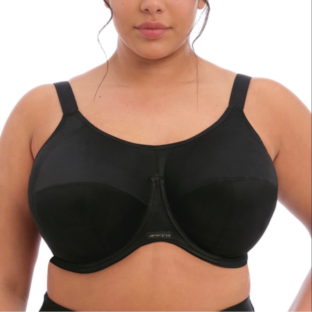 Elomi Energise high impact black underwire sports bra 38G